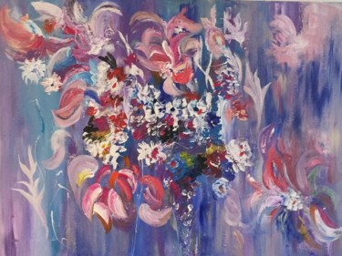 Peinture intitulée "Flowers of love" par Karan Hadad, Œuvre d'art originale, Acrylique