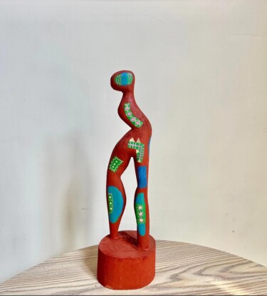 Sculpture intitulée "Take it easy, Bidal" par Sha Kama, Œuvre d'art originale, Bois