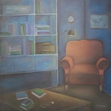 Schilderij getiteld "READING ROOM" door Shaheera Sandhu, Origineel Kunstwerk, Olie
