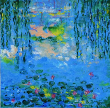 Peinture intitulée "Water Lilies" par Shahid Zuberi, Œuvre d'art originale, Acrylique