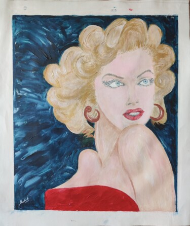 Ζωγραφική με τίτλο "Marilyn Monroe" από Shahid Zuberi, Αυθεντικά έργα τέχνης, Ακρυλικό
