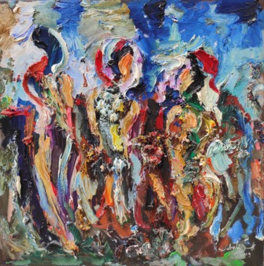 제목이 "Les trois graces"인 미술작품 Shahram Nabati로, 원작, 기름 나무 들것 프레임에 장착됨