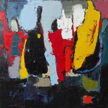 Peinture intitulée "Composition 13" par Shahram Nabati, Œuvre d'art originale, Huile Monté sur Châssis en bois