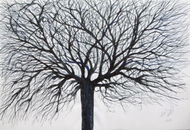 Drawing titled "Tree No. 4" by Shahriar Aghakhani, Original Artwork, Ink