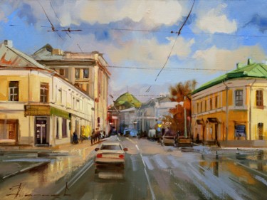 Painting titled "«Солнце в лужах». П…" by Shalaev Alexey, Original Artwork, Oil