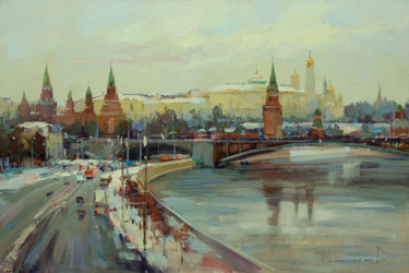 「Москва. Зима на Бор…」というタイトルの絵画 Shalaev Alexeyによって, オリジナルのアートワーク, オイル
