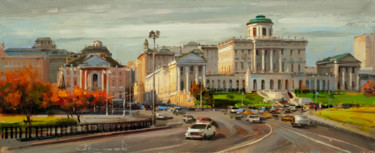 Painting titled "Московские легенды.…" by Shalaev Alexey, Original Artwork, Oil Mounted on Wood Stretcher frame