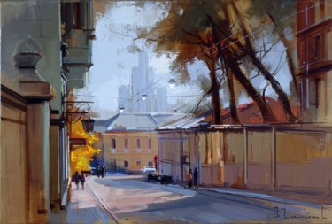 Pittura intitolato "Kolpachny lane." da Shalaev Alexey, Opera d'arte originale, Olio