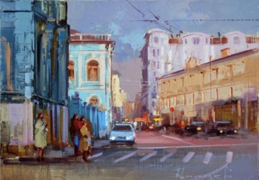 Schilderij getiteld "Good day. Street My…" door Shalaev Alexey, Origineel Kunstwerk, Olie