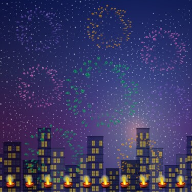 Arte digital titulada "Diwali Background" por Shamim Shaikh, Obra de arte original, Trabajo Digital 2D