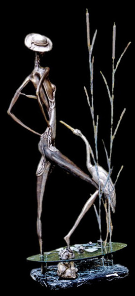 Escultura titulada ""Heron"" por Shanaro, Obra de arte original, Bronce