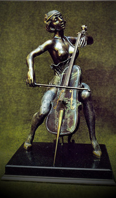 Escultura intitulada ""Cello"" por Shanaro, Obras de arte originais, Metais