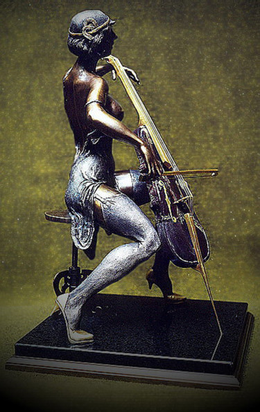 Skulptur mit dem Titel ""Cello" 1" von Shanaro, Original-Kunstwerk, Metalle