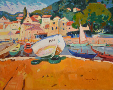 Painting titled "On the coast of the…" by Alexander Shandor, Original Artwork, Oil