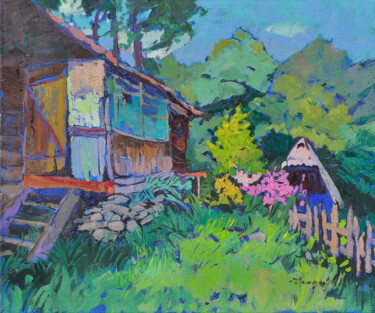 Painting titled "Forgotten Coziness" by Alexander Shandor, Original Artwork, Oil Mounted on Wood Stretcher frame