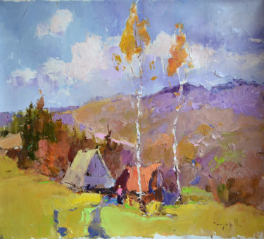 Painting titled "rural worries" by Alexander Shandor, Original Artwork, Oil