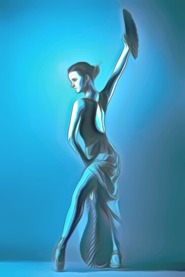 Artes digitais intitulada "The blue ballerina" por Shanny Ask Lasasa, Obras de arte originais, Aerógrafo