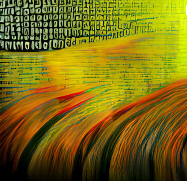 Digital Arts titled "Waterfall" by Shar'S Art, Original Artwork, Digital Painting