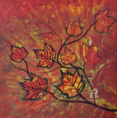 Картина под названием "Fall Bouquet. Autum…" - Shar'S Art, Подлинное произведение искусства, Акрил