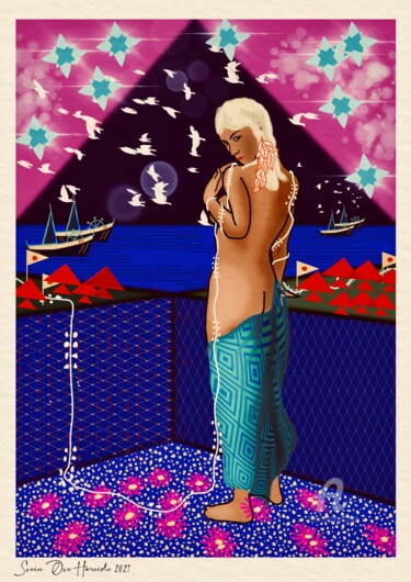 Digitale Kunst mit dem Titel "The nude woman" von Svein Ove Hareide, Original-Kunstwerk, Digitale Malerei