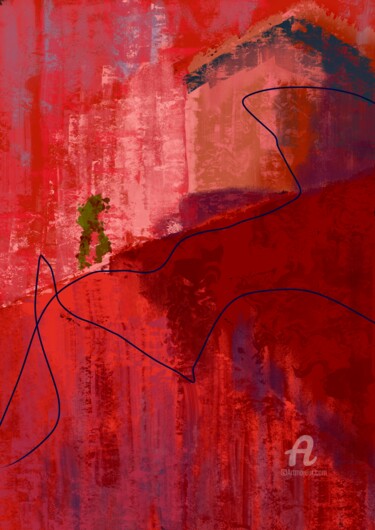 Arte digitale intitolato "Red art" da Svein Ove Hareide, Opera d'arte originale, Pittura digitale