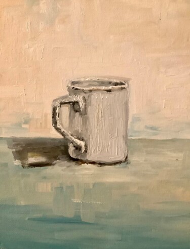 Painting titled "The cup" by Sharon Champion, Original Artwork, Oil Mounted on Wood Stretcher frame