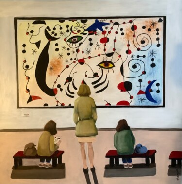 Painting titled "At the Gallery" by Sharon Champion, Original Artwork, Acrylic Mounted on Wood Stretcher frame