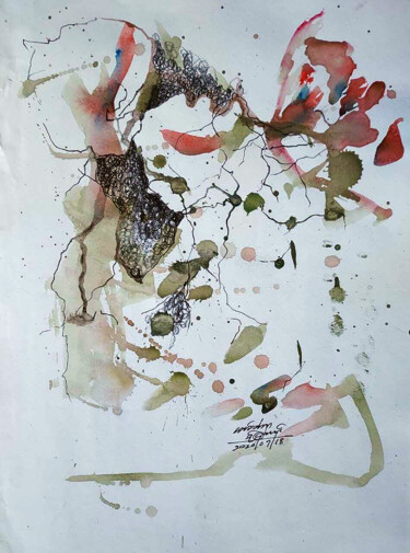 Peinture intitulée "Shattered" par Shashintha Dilhani, Œuvre d'art originale, Stylo à bille