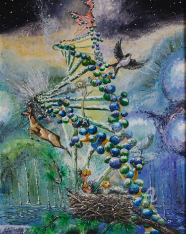 Pintura titulada "DNA" por Vyacheslav Shcherbakov, Obra de arte original, Acrílico