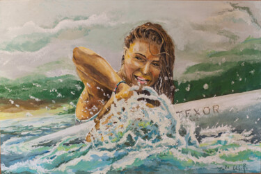 Peinture intitulée "Surfer" par Vyacheslav Shcherbakov, Œuvre d'art originale, Acrylique
