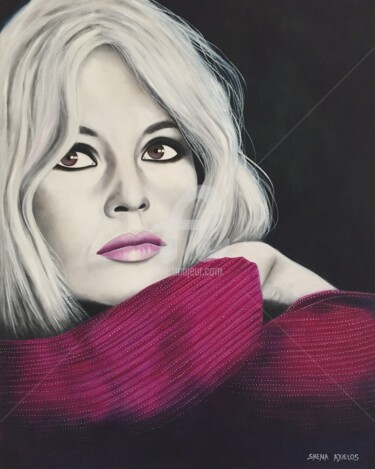 Pintura intitulada "Brigitte Bardot" por Shena Ajuelos, Obras de arte originais, Óleo