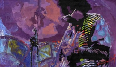 Peinture intitulée "Jazz Miles Davis Vi…" par Yuriy Shevchuk, Œuvre d'art originale, Huile