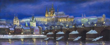 Peinture intitulée "The Prague Panorama" par Yuriy Shevchuk, Œuvre d'art originale, Huile