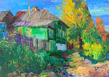 Картина под названием "«Старинный дом в Бо…" - Василий Шиханов, Подлинное произведение искусства, Масло Установлен на Деревя…