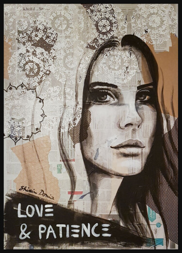 Ζωγραφική με τίτλο "LOVE AND PATIENCE" από Shirin Donia, Αυθεντικά έργα τέχνης, Ακρυλικό Τοποθετήθηκε στο Ξύλινο πάνελ