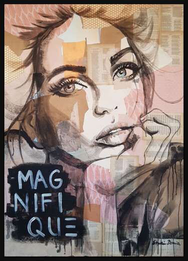 Картина под названием "MAGNIFIQUE" - Shirin Donia, Подлинное произведение искусства, Акрил Установлен на Деревянная панель