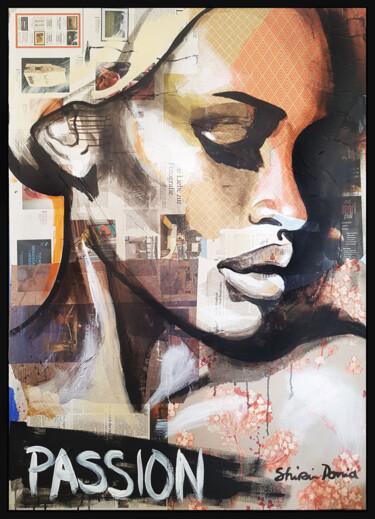Картина под названием "PASSION 2" - Shirin Donia, Подлинное произведение искусства, Акрил Установлен на Деревянная панель