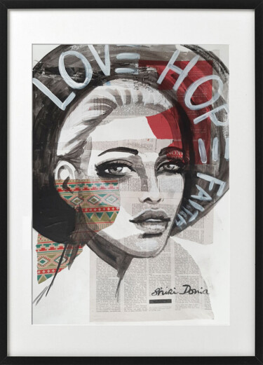 Картина под названием "LOVE HOPE FAITH" - Shirin Donia, Подлинное произведение искусства, Акрил