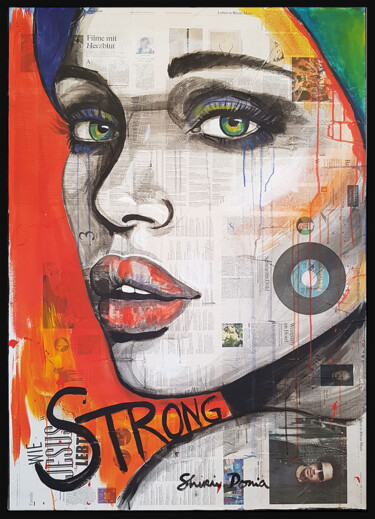 Pintura titulada "STRONG" por Shirin Donia, Obra de arte original, Acrílico Montado en Panel de madera