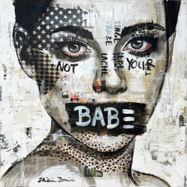 Malerei mit dem Titel "BABE" von Shirin Donia, Original-Kunstwerk, Acryl