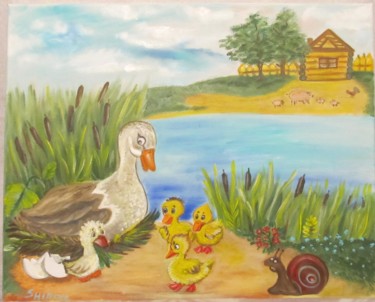 "The Tale "Ugly Duck…" başlıklı Tablo Tatiana Shirova tarafından, Orijinal sanat, Petrol