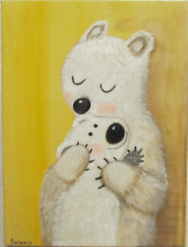 Schilderij getiteld "bear son" door Tatiana Shirova, Origineel Kunstwerk, Olie