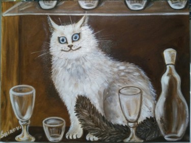 Peinture intitulée "The cat in the chin…" par Tatiana Shirova, Œuvre d'art originale, Huile