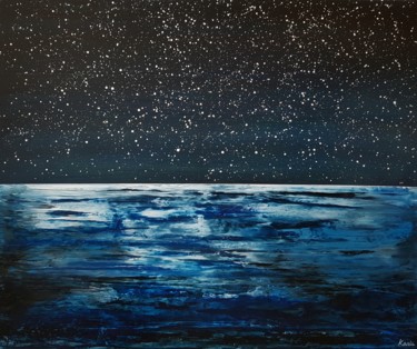 Painting titled "starry night1" by So Hyon Kim, Original Artwork, Acrylic