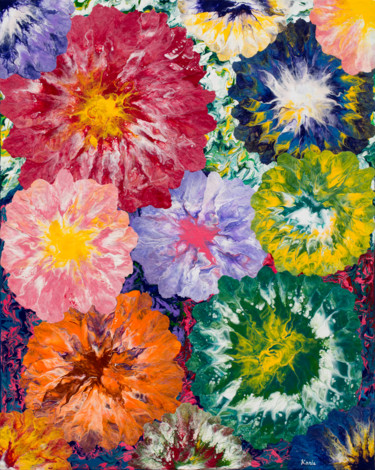 Schilderij getiteld "abstract flower1" door So Hyon Kim, Origineel Kunstwerk, Acryl