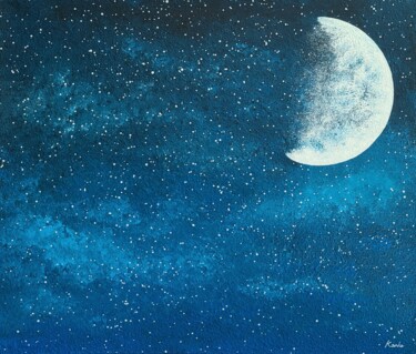 Painting titled "midnight blue" by So Hyon Kim, Original Artwork, Acrylic