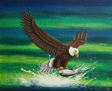 Painting titled "dynamic eagle2" by So Hyon Kim, Original Artwork, Acrylic