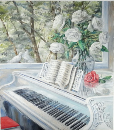 Pintura intitulada "“White idyll”" por V.Sholoh, Obras de arte originais, Óleo