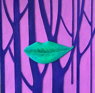 "Ecological kiss" başlıklı Kolaj Sibilla Bjarnason tarafından, Orijinal sanat, Akrilik