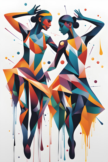 Arte digitale intitolato "Dancers" da Sid, Opera d'arte originale, Immagine generata dall'IA